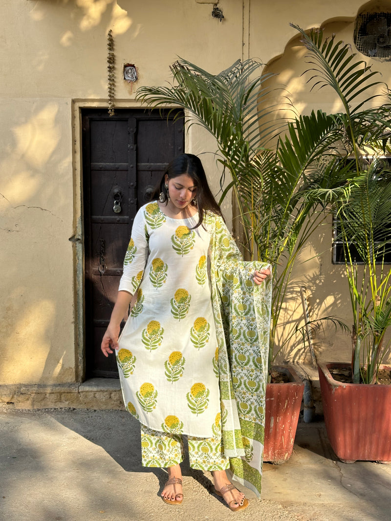 Nimbu mirchi straight suit set - Jonaya
