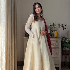 Tissue Rani Silk Full flair Anarkali Jonaya