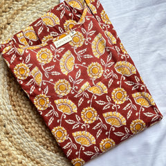 Brick Red full sleeves kameez - Jonaya