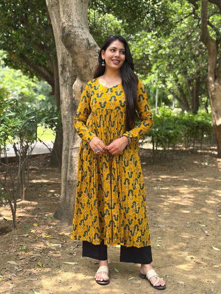 Pretty teal mustard kameez Jonaya