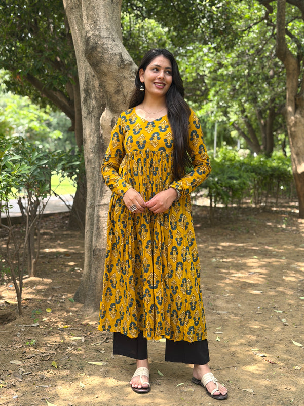 Pretty teal mustard kameez Jonaya