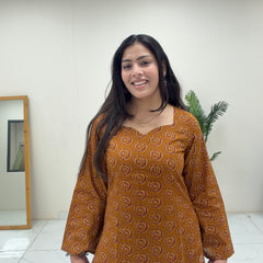 Mustard maroon short Kurti Jonaya