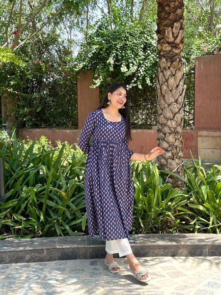 Indigo gulab kameez - Jonaya