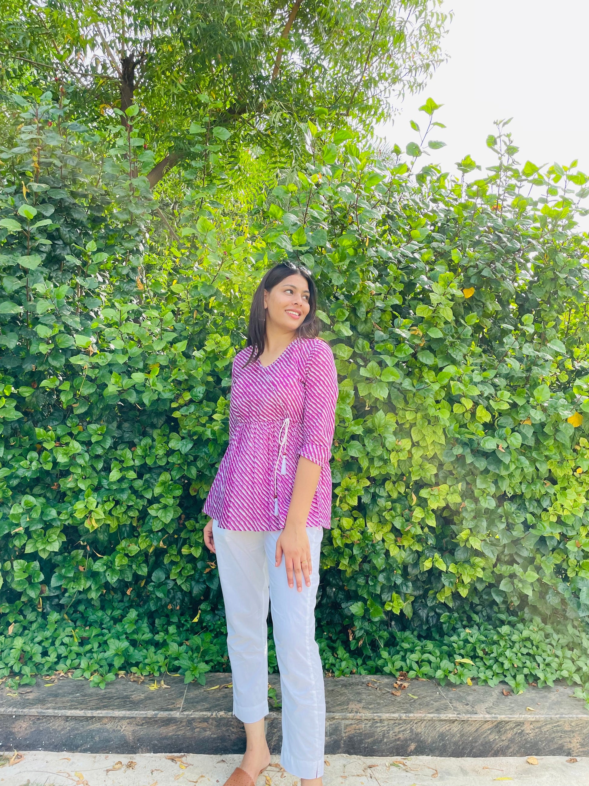 Classic wrap-style Angrakha Kurti