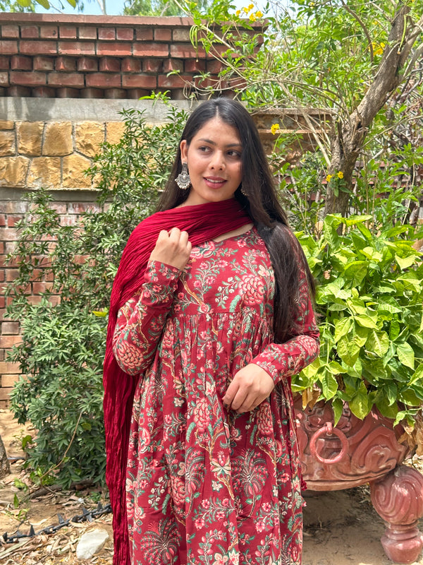 Joyfull Red Suit Set - Jonaya