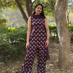 Vibrant Purple Farshi Salwar Set Jonaya