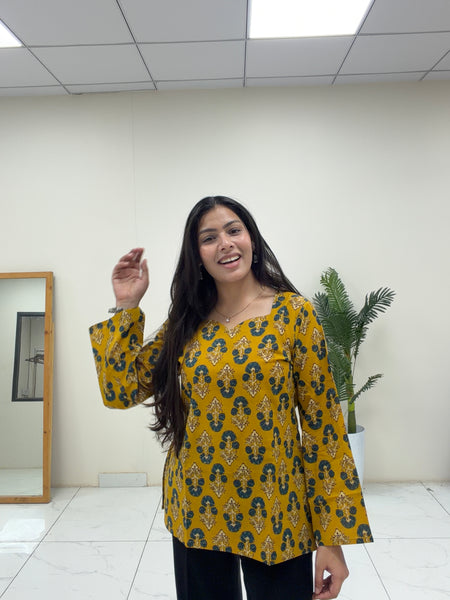 Yellow haze short Kurti Jonaya