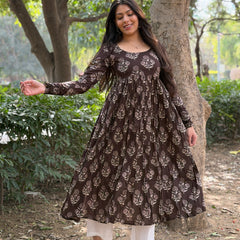 Brown beige gulab kameez Jonaya