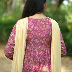 Pink Tier Full flare suit set Jonaya