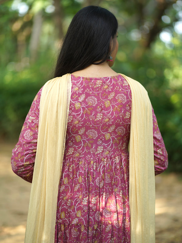 Pink Tier Full flare suit set - Jonaya