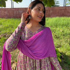 Purple green mohini suit set - Jonaya