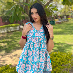 Sky sunflower peplum top - Jonaya