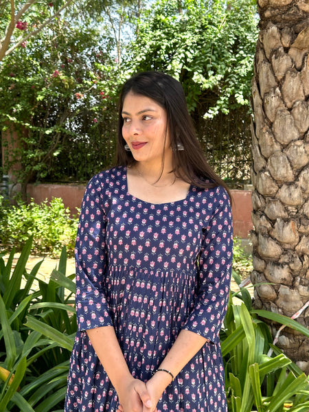 Indigo gulab kameez - Jonaya