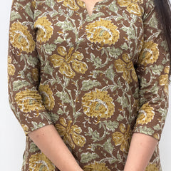 Pastel brown mustard straight suit set Jonaya