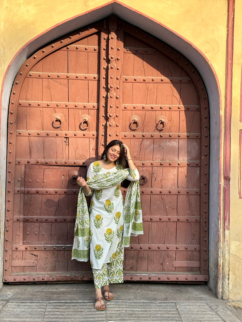 Nimbu mirchi straight suit set - Jonaya