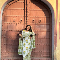 Nimbu mirchi straight suit set - Jonaya