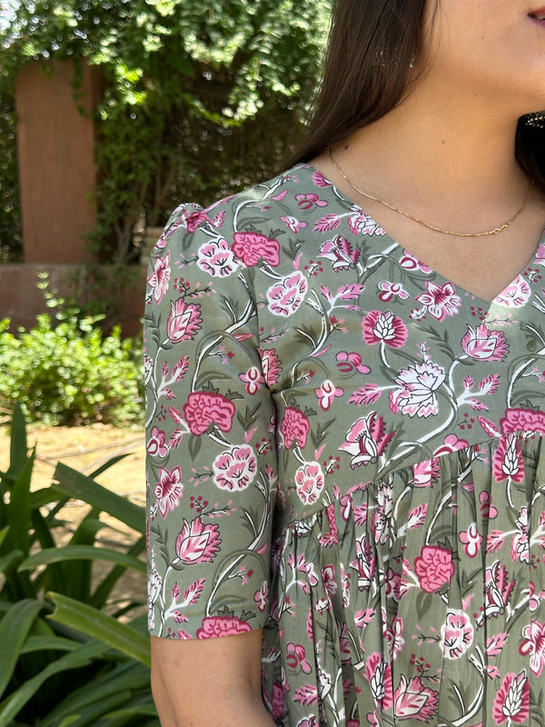 Peachy Fushia Kameez - Jonaya