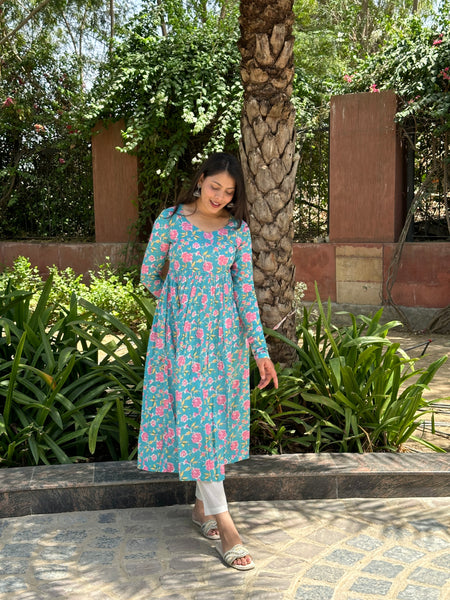 Turquoise ruby kameez - Jonaya