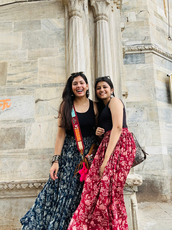 Flared Maroon Skirt - Jonaya