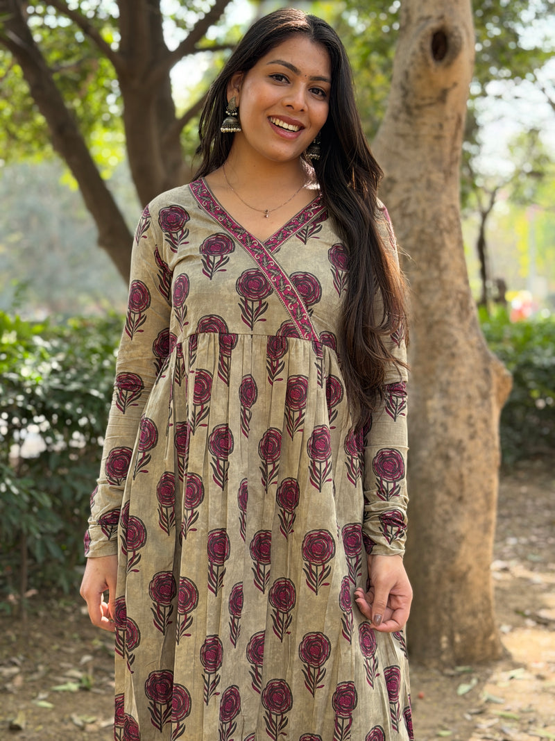 Grey wine Fool kameez Jonaya
