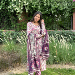 Creamy wine garden suit set - Jonaya