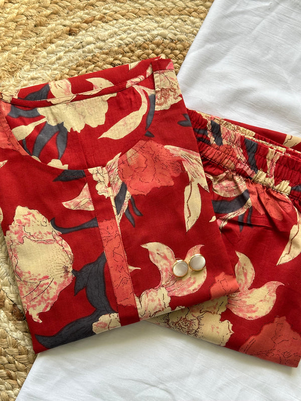 Gorgeous Red Co-ord Set - Jonaya