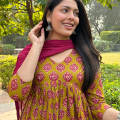 Meganta motif alia cut suit set - Jonaya