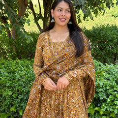 Rusty mustard lace suit set - Jonaya