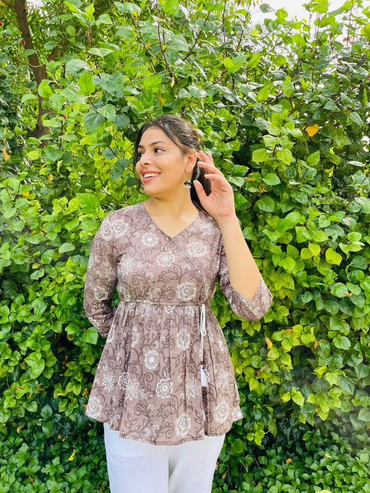 Angrakha Kurti by Jonaya with unique overlapping design