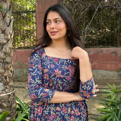Rosy Indigo Anarkali kameez - Jonaya