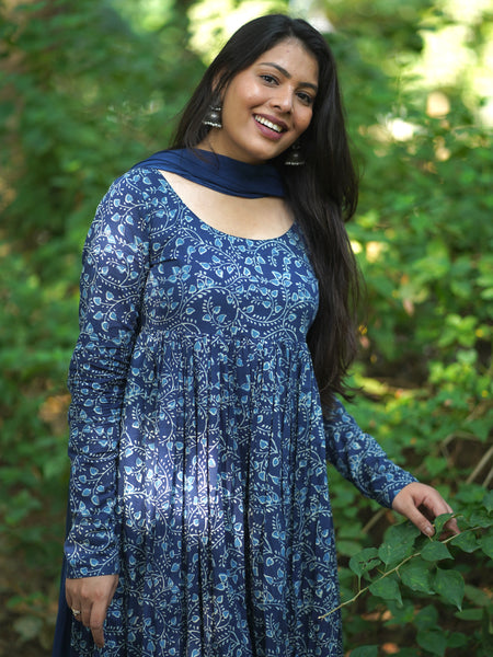 Indigo baag flare suit set Jonaya