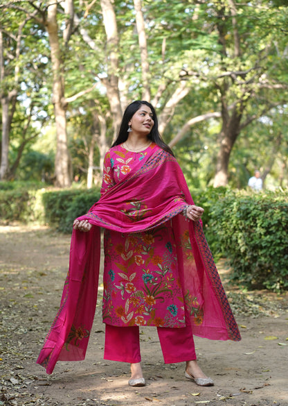 Blooming Pink straight suit set
