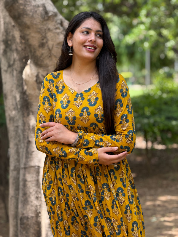 Pretty teal mustard kameez Jonaya