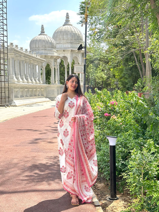 Big booti print straight suit set