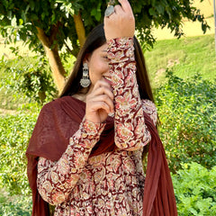 Kalamkari Anarkali set - Jonaya