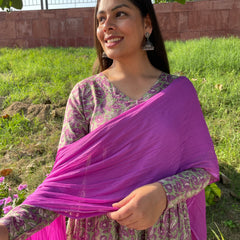 Purple green mohini suit set - Jonaya