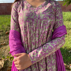 Purple green mohini suit set - Jonaya