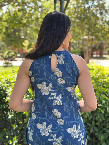 Indigo halter neck coord