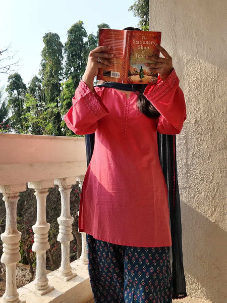 Blue pink Lace Farshi salwar set Jonaya