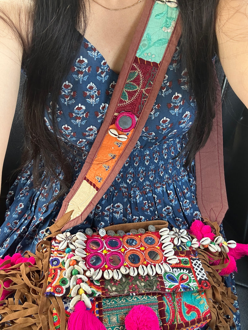 Motif Print Indigo Dress Jonaya