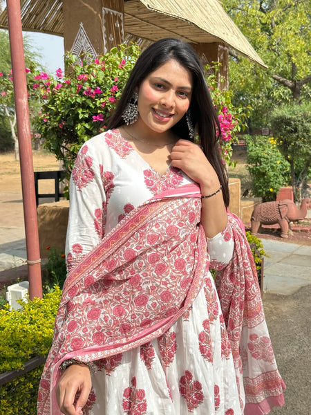 Pink blossom Angrakha suit set - Jonaya
