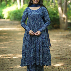 Indigo baag flare suit set Jonaya