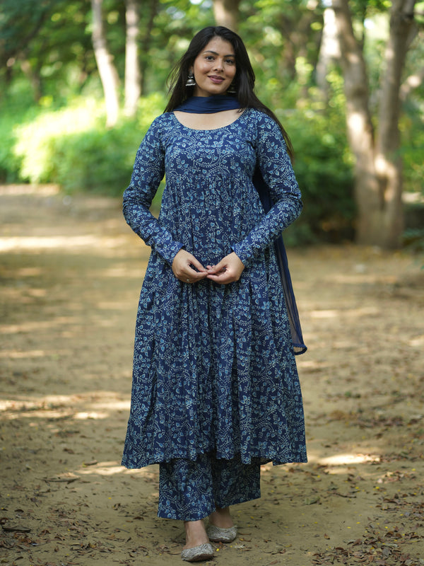 Indigo baag flare suit set Jonaya