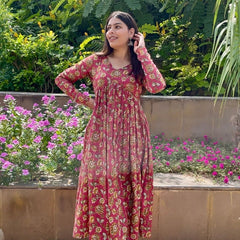 Floral Raspberry Mohini set - Jonaya