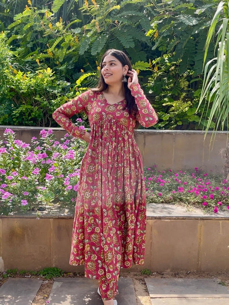 Floral Raspberry Mohini set - Jonaya