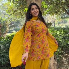 Poppy Red mustard farshi set Jonaya