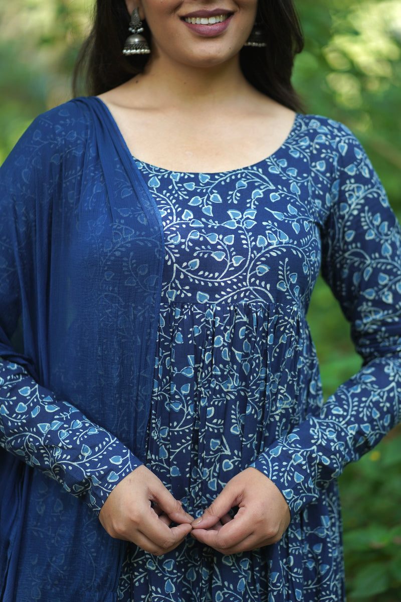 Indigo baag flare suit set Jonaya