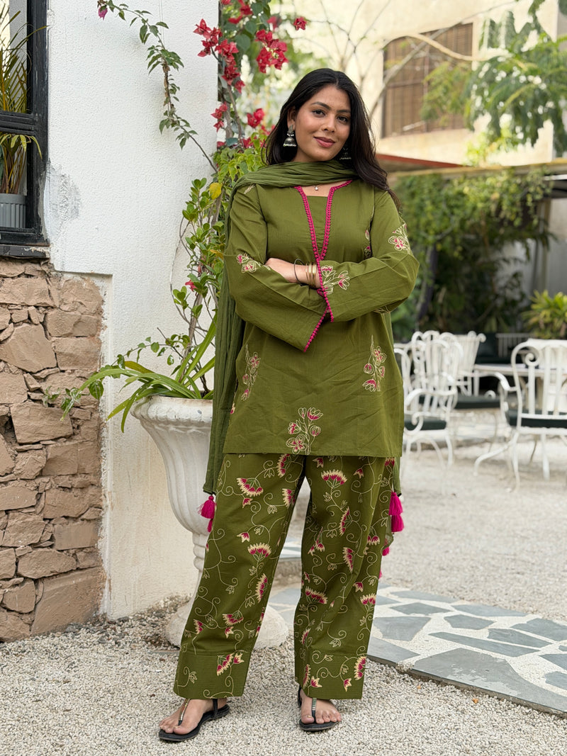 Emrald Green Pink Farshi set Jonaya