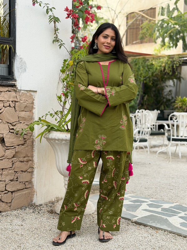 Emrald Green Pink Farshi set Jonaya