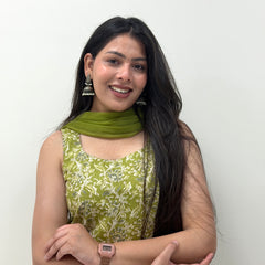 Leaffy green straight suit set Jonaya